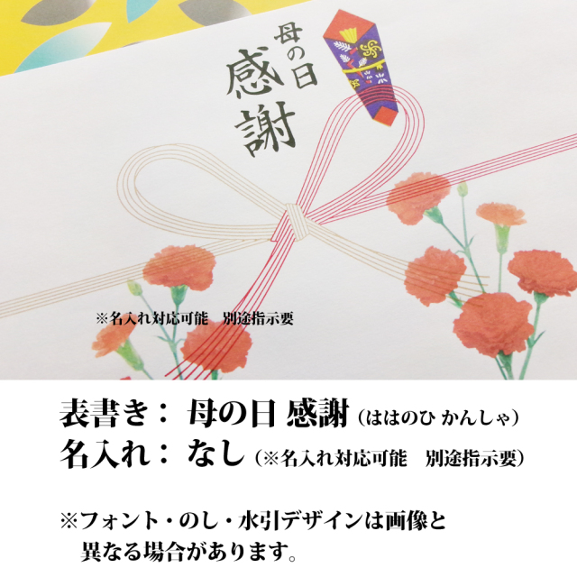 母の日感謝　のし掛け紙　紅白蝶結び